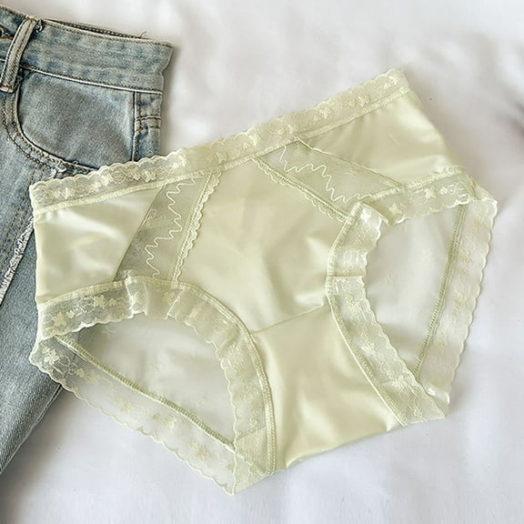 PiGOGI Women's High Waist Underwear - Absorbent Comfortable Briefs - Breathable Solid Color Panties (L/XL) Green