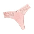thumbnail image 1 of PiGOGI Women's Lace Mid-Rise Briefs - Comfortable Breathable Underwear - Hip Lift Panties (M/L Size) Pink, 1 of 2