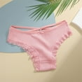 thumbnail image 1 of PiGOGI Women's Lace Mid-Rise Briefs - Comfortable Breathable Underwear - Hip Lift Panties (S/M/L/XL) Pink, 1 of 3