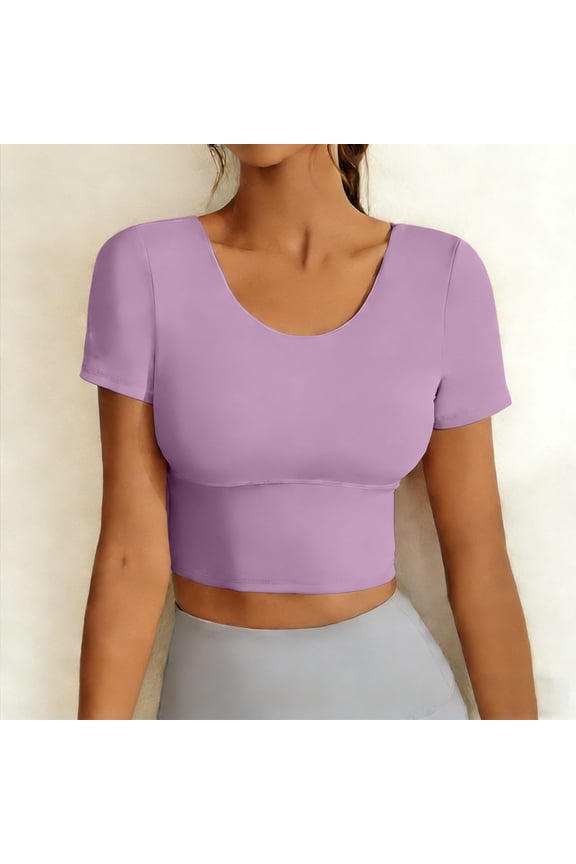 Women's Long Sleeve Breathable Shirt Fast Dry Workout Hiking Tops for Outdoor Purple S