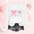 thumbnail image 1 of PiGOGI Women's Long Sleeve Printed T-Shirt - Plus Size Casual Valentine's Day Loose Top White XL, 1 of 4