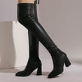 thumbnail image 1 of PiGOGI Women's Over the Knee Boots Pointed Toe High Heel Fashion Winter Fall Boots for Women Comfortable Thick Heel Stylish OTK Boots Black 43, 1 of 6