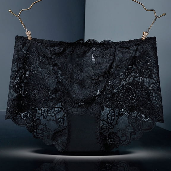 PiGOGI Women's Plus Size High Waist Underwear - Seamless Breathable Panties - L to 4XL Comfortable Briefs Black