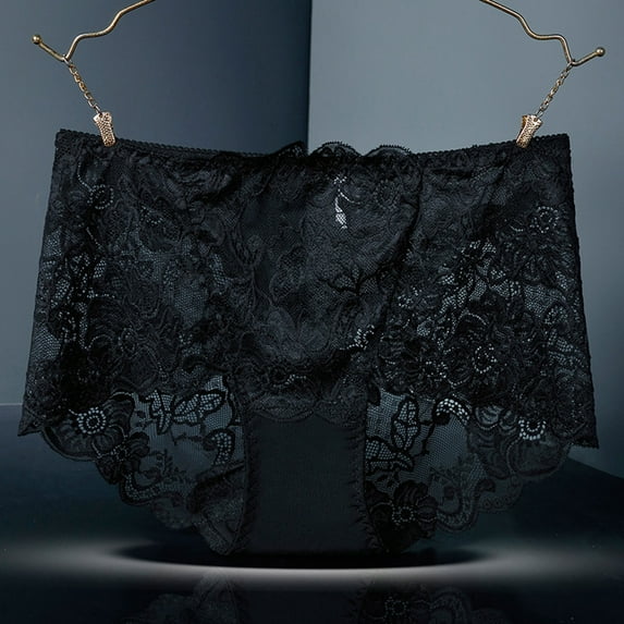 PiGOGI Women's Plus Size High Waist Underwear - Seamless Breathable Panties - L to 4XL Comfortable Briefs Black