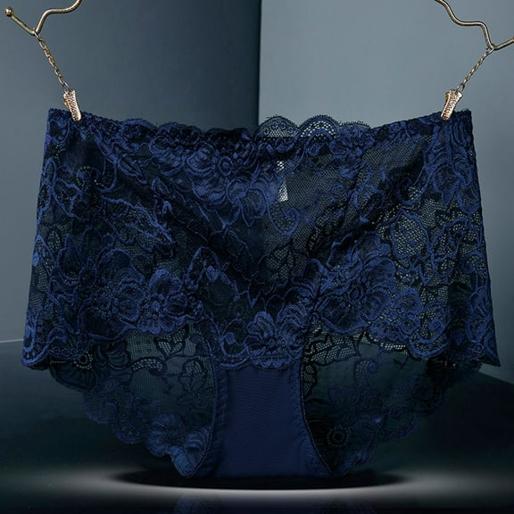 PiGOGI Women's Plus Size High Waist Underwear - Seamless Breathable Panties - L to 4XL Comfortable Briefs Navy