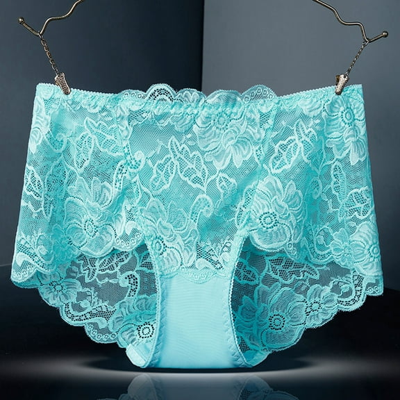 PiGOGI Women's Plus Size High Waist Underwear - Seamless Breathable Panties - L to 4XL Comfortable Briefs Sky Blue