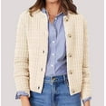thumbnail image 1 of PiGOGI Women's Round Neck Knit Top Retro Casual Long Sleeve Cardigan Sweater Jacket Beige S, 1 of 6