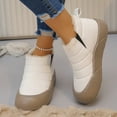 thumbnail image 1 of PiGOGI Women's Velvet Warm Snow Boots for Women Winter Casual Pull-On Flat Ankle Shoes White 36, 1 of 6