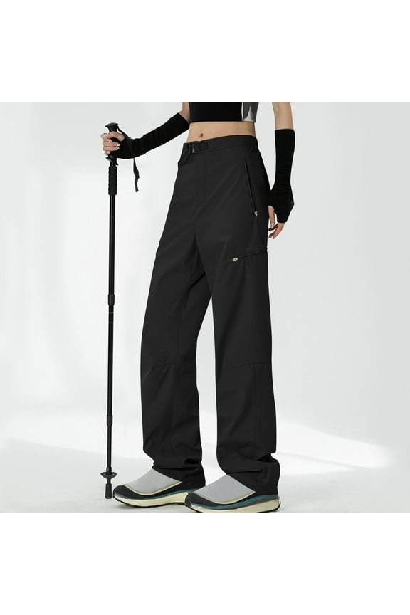 Women's Waterproof Hiking Pants - Outdoor Workwear Long Trousers, Comfortable Casual Pants for All Seasons Black M