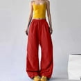 thumbnail image 1 of PiGOGI Women's Wide Leg Sweatpants High Waisted Loose Fit Casual Workout Pants Red S, 1 of 4