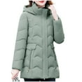 thumbnail image 1 of PiGOGI Women's Winter Jacket Fashion Winter Coat Fall Outerwear Green L, 1 of 4
