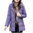 thumbnail image 1 of PiGOGI Women's Winter Jacket Fashion Winter Coat Fall Outerwear Purple 3XL, 1 of 5
