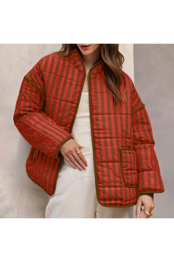 Women's Winter Jacket Hooded Casual Winter Coat Fall Outerwear Red XS