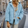 thumbnail image 1 of PiGOGI Women's Winter Jacket Hooded Pocket Winter Coat Fall Outerwear Light Blue 2XL, 1 of 6