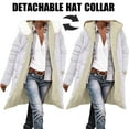 thumbnail image 1 of PiGOGI Women's Winter Jacket Long Coat Hooded Long Sleeve with Pockets Detachable Hat Cold Weather White 2XL, 1 of 6