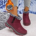 thumbnail image 1 of PiGOGI Women's Winter Snow Boots Side Zipper Flat Sole Boots for Women Round Toe Warm Waterproof Casual Comfortable Red 43, 1 of 6