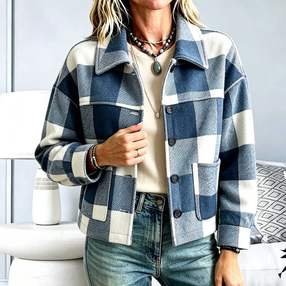PiGOGI Womens Long Sleeve Cardigan Coat Button Front Jacket with Turndown Collar and Pockets Casual Soft Outerwear for Daily Wear