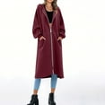 thumbnail image 1 of PiGOGI Womens Zip Up Long Hoodies with Pockets Oversized Drawstring Hooded Sweatshirt Coat Fall Fashion Fleece Jackets Wine XL, 1 of 6