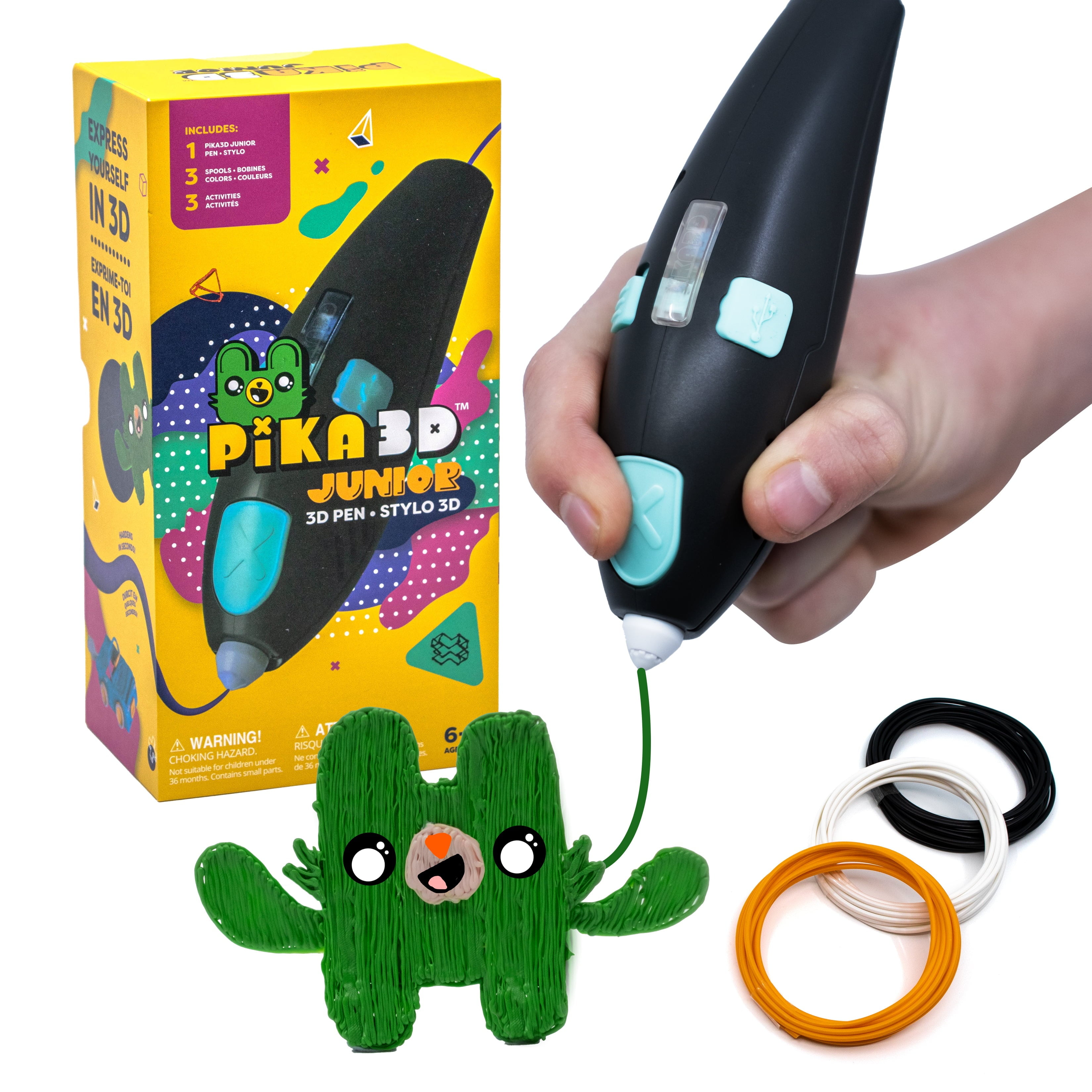 PiKA3D Junior 3D Printing Pen for Kids - Ready to use and Child safe 3D with no hot parts, Refills Included - Walmart.com