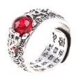 thumbnail image 1 of PiXiu Buddhist Heart Sutra Ring Feng Shui Ring Opening Adjustable Luck Ring, 1 of 17