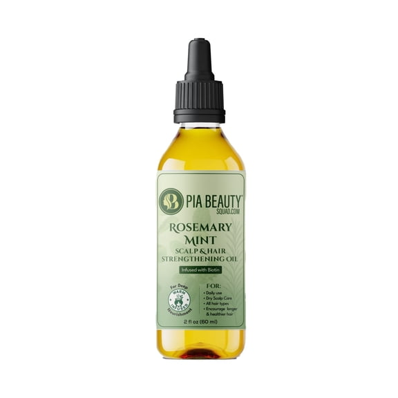 Pia Beauty Rosemary Mint Hair Strengthening Oil  Supports Hair Growth & Scalp Health, Biotin-Infused Herbal Hair Oil