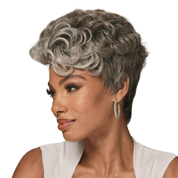 Pia Human Hair Blend Wig for Women – Heat Resistant Yaki Texture Human Hair Mix Wig – Natural Looking Soft & Lightweight Daily Wear (TT1B/606)