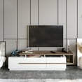 thumbnail image 1 of Pia Modern Engineered Wood TV Stand, TVs up to 80”, Walnut & White, Veneer, 1 of 5