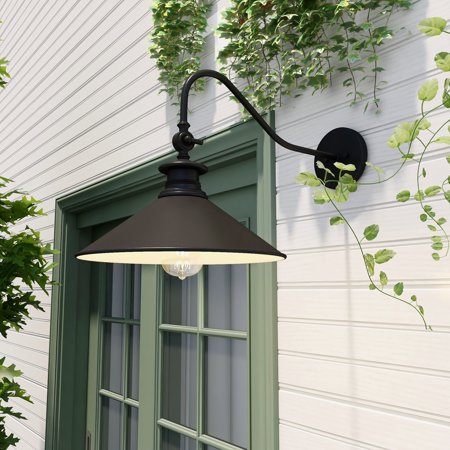 Pia Ricco 1 Light Matte Black Finish Outdoor Barn Light