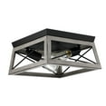 thumbnail image 1 of Pia Ricco 2-Light Ceiling Matte Black Lights Flush Mount Fixtures Weathered Wood, 1 of 5