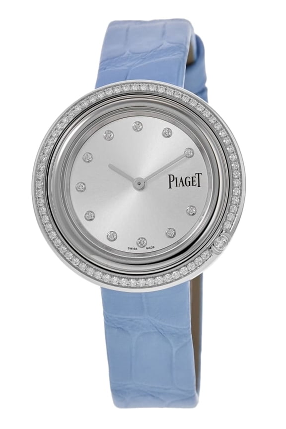 Possession 29mm Silver Dial Diamond Bezel Leather Strap Women's Watch G0A48080