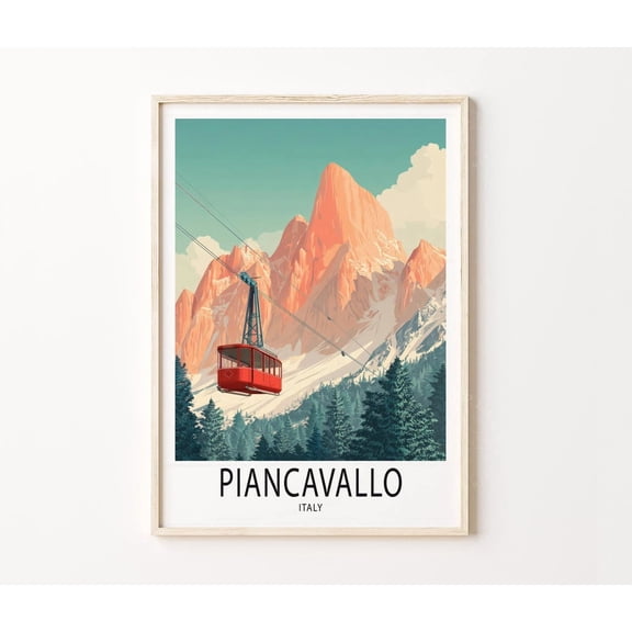 Piancavallo Alpine Cable Car Mountain Wall Art Home Decor Unframed Paper Print