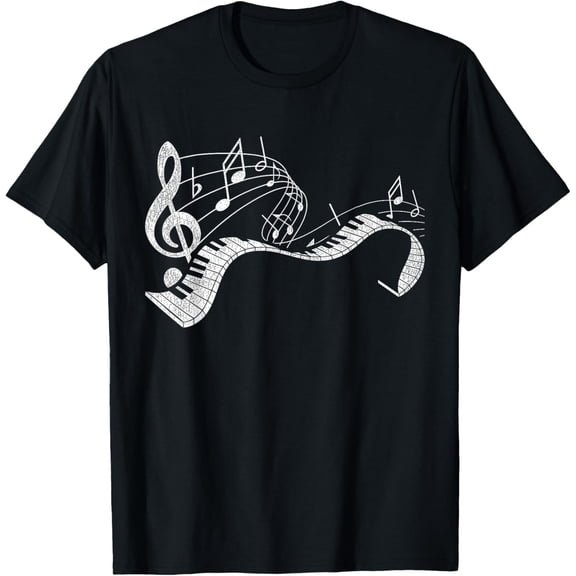 Pianist Music Notes Treble Clef Piano Player Keyboard Piano T-Shirt mens t shirt，black，women，funny，misfits，men，journey