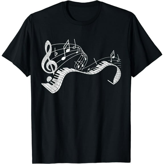 Pianist Music Notes Treble Clef Piano Player Keyboard Piano T-Shirt
