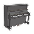 thumbnail image 1 of Piano - 8" Vinyl Sticker - For Car Laptop I-Pad - Waterproof Decal, 1 of 1