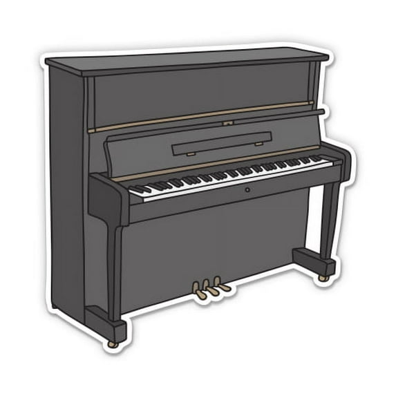 Piano - 8" Vinyl Sticker - For Car Laptop I-Pad - Waterproof Decal
