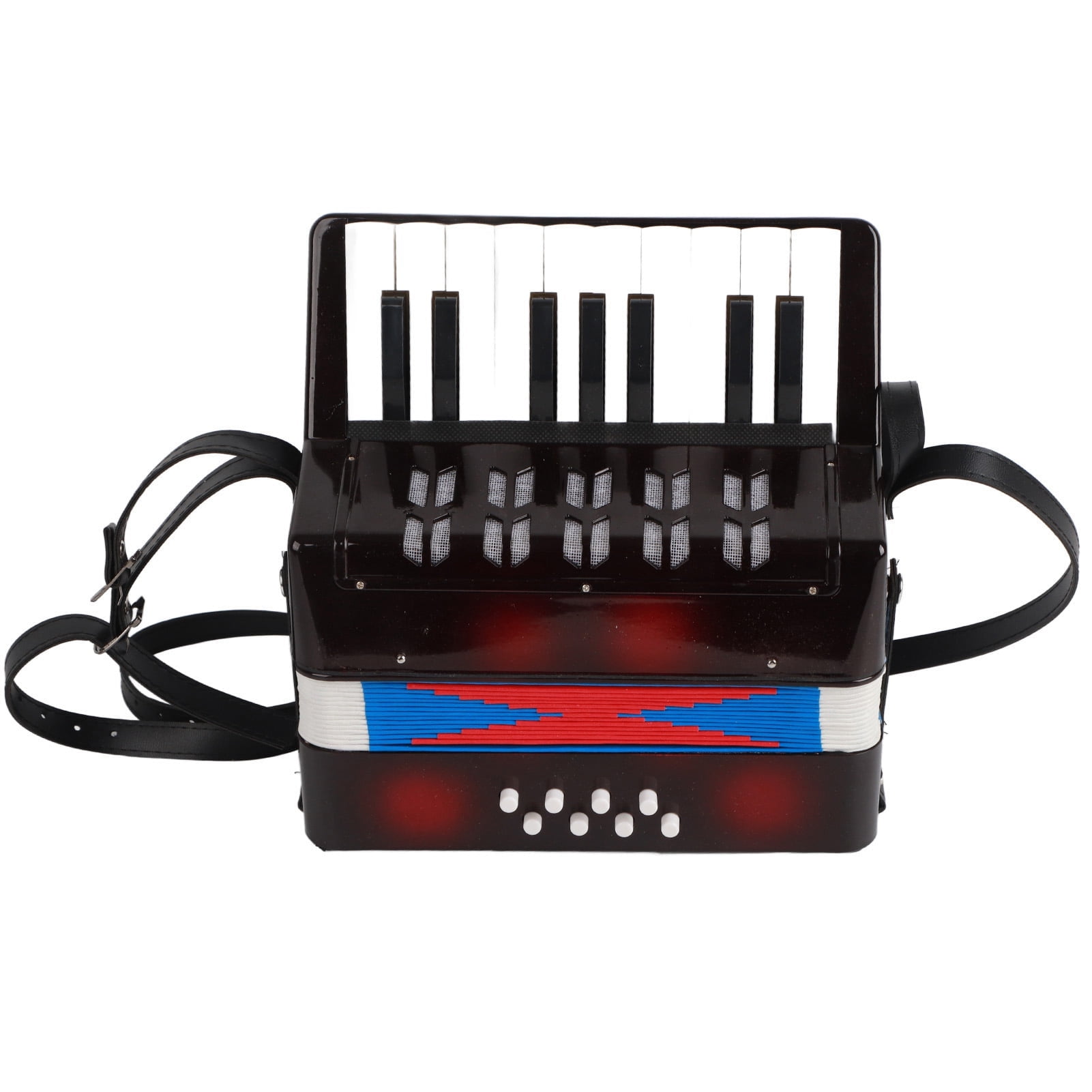 Piano Accordion Keyboard Accordion With Retractable Strap 17 Keys 8 Bass Keys Softer Gentler Sound Entry Level Piano Accordion Compact With Retractable Leather Strap For Beginners
