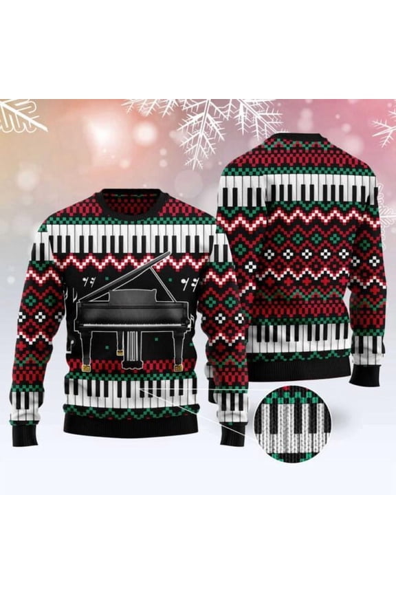 Piano Awesome 3D Christmas Sweater, Christmas Sweater, 3D Sweater, Funny Xmas Sweaters