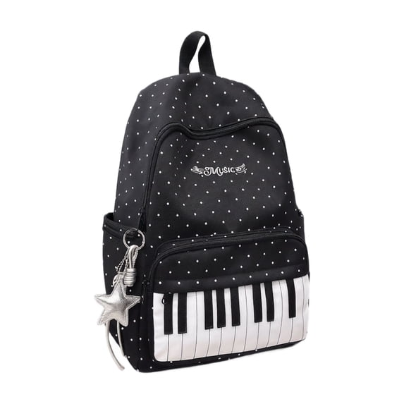 Piano Backpack for Girls Cute Polka Dot Y2k Backpack for Kids | Piano Backpack With Wide Padded Lightweight Adjustable Straps,Back to School Backpack for Teens