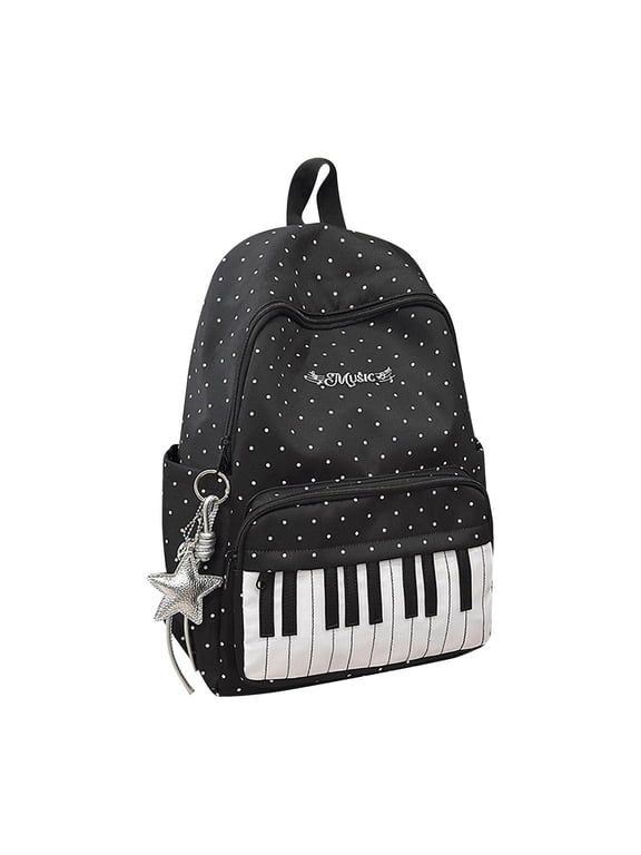 Piano Backpack Music Backpack Candies Polka Dot Backpack Backpack For Women Ivory Piano Backpack Cute Backpack Bookpack For Commute