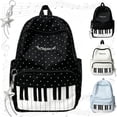 thumbnail image 1 of Piano Backpack, Polka Dot Nylon Music Daypack with Star Pendant, Whimsical Y2K Backpack for School, Campus, Work, Travel and Daily Commute, 1 of 7