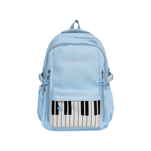 Piano Backpack Whimsical Twee Backpack Y2k Cute Bookbag Medium Daypack Cutecore Supplies (Light Blue)