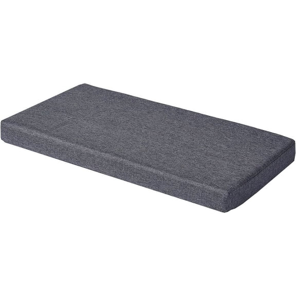 Piano Bench Cushion for Indoor Shoe Storage with Ties Non Slip Picnic Bench Pad for Kitchen Dining Table Seat 36 x 14 Inch, Gray
