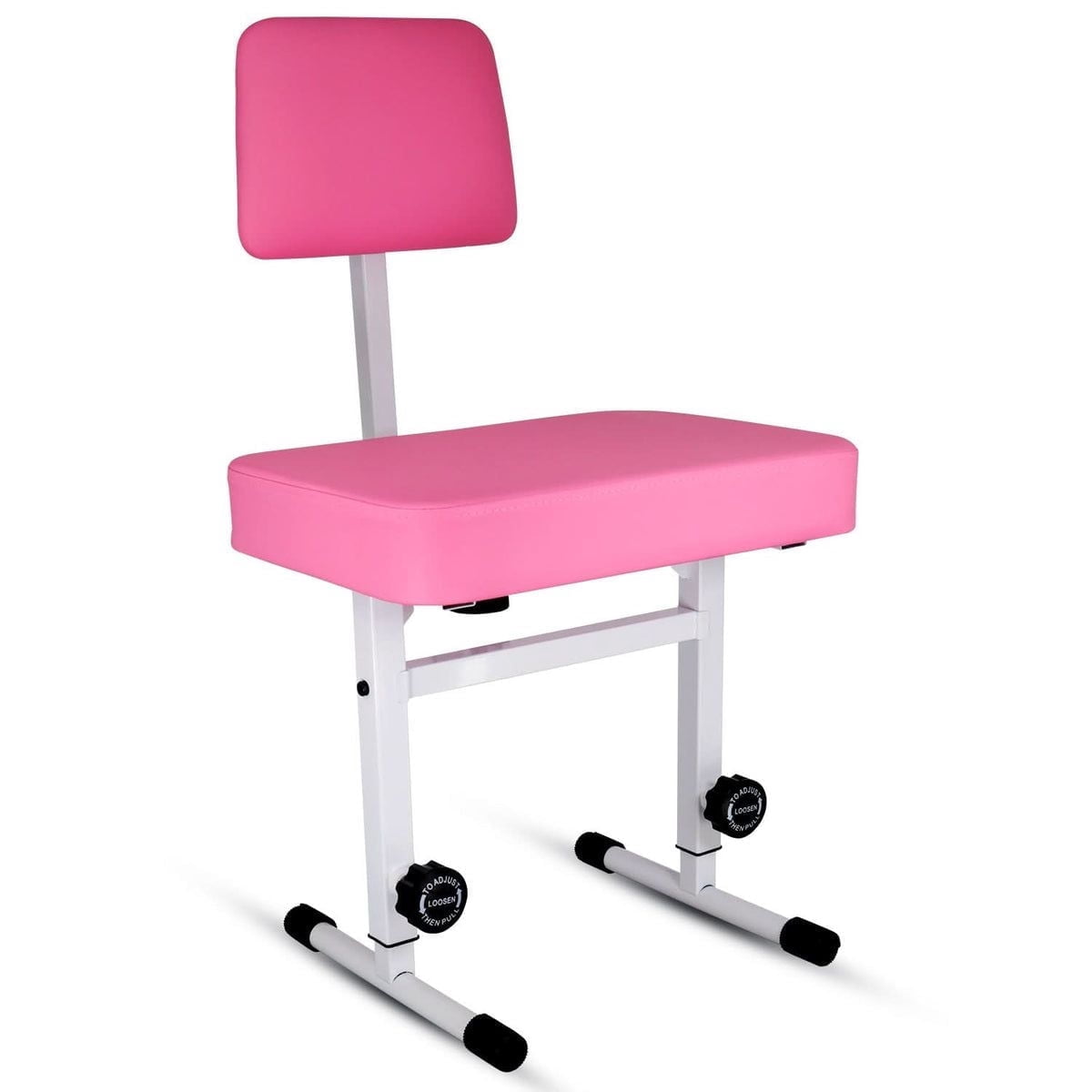 5 Core Piano Bench 3" Padded Cushioned Stool w Backrest Heavy Duty Musician Chair Height Adjustable