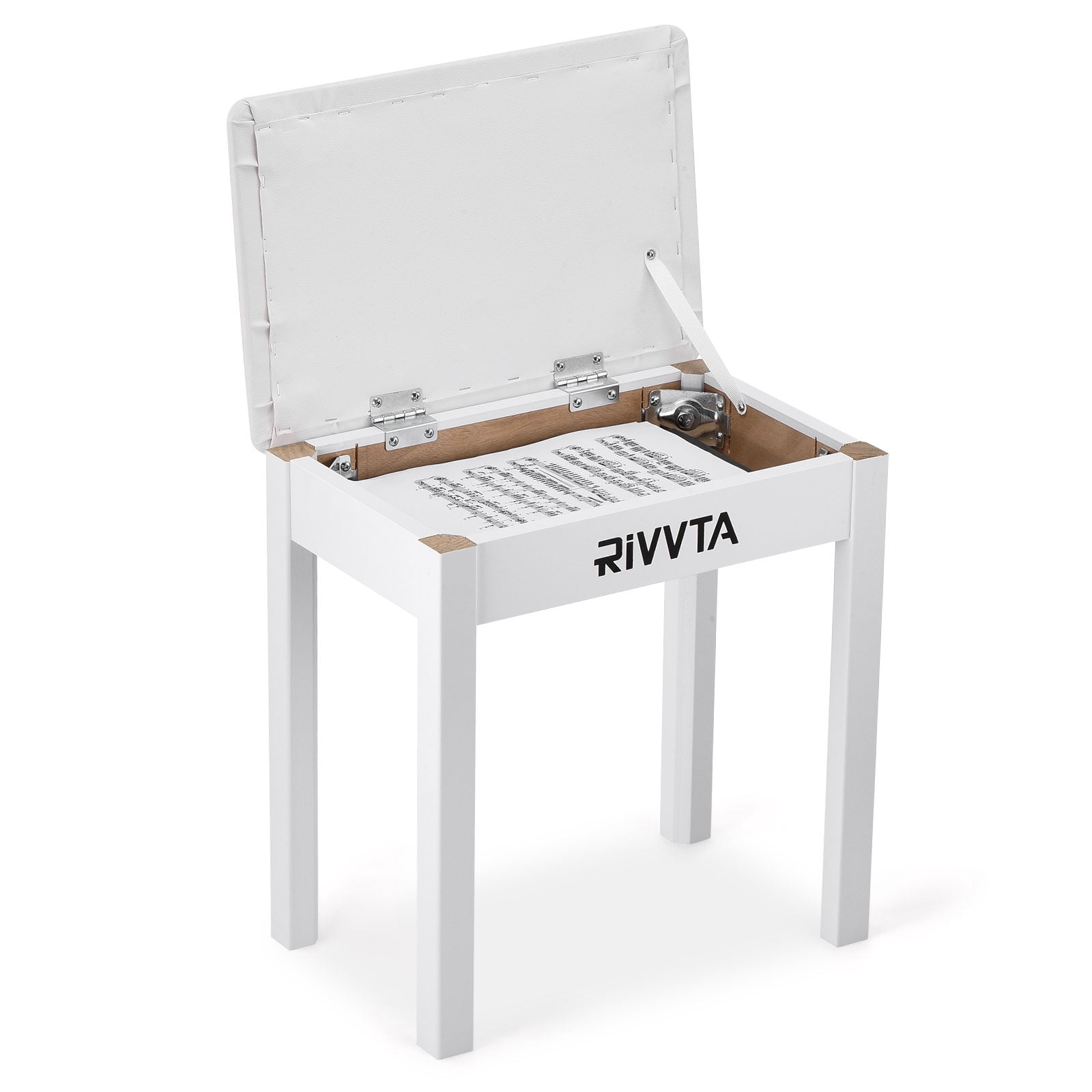 Piano Bench Keyboard Bench with Padded Cushion and Storage Compartment for Music Books Vanity Stool