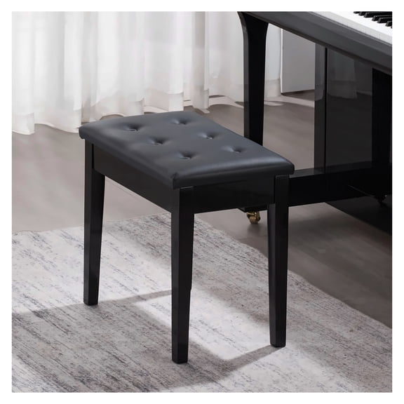 Piano Bench with Storage, 22x13.78x19in Keyboard Chair Padded Seat