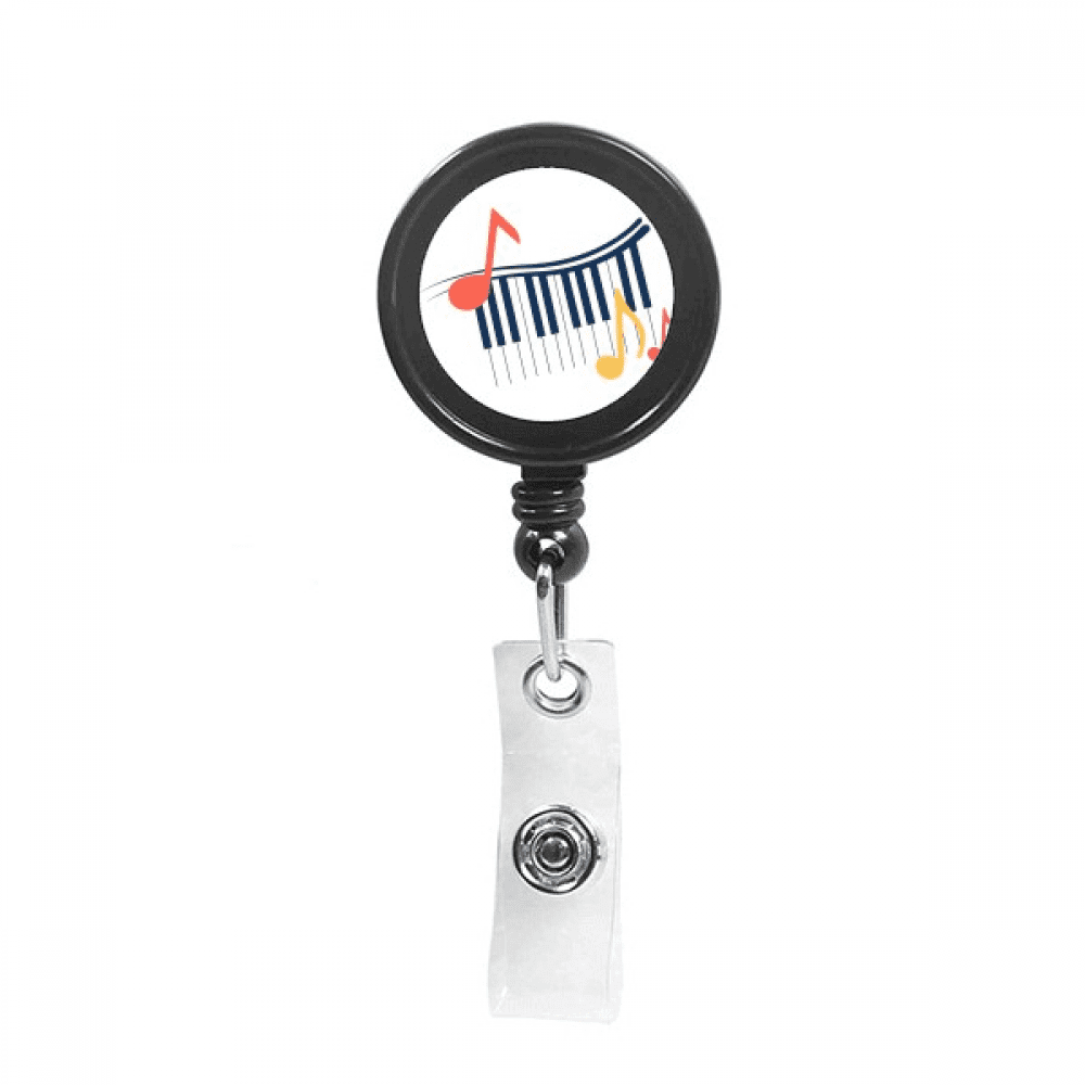 Piano Bight Musical Notation Retractable Keychain Badge Holder ID Badge