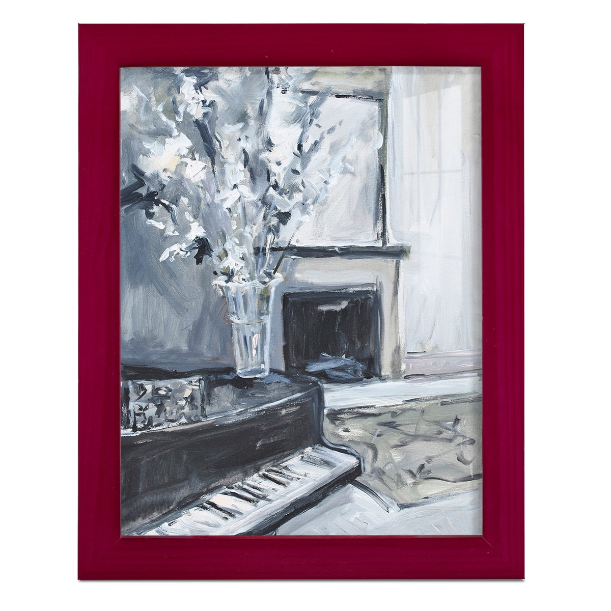 Piano Blues III - Framed Print w/glass - Cherry Red