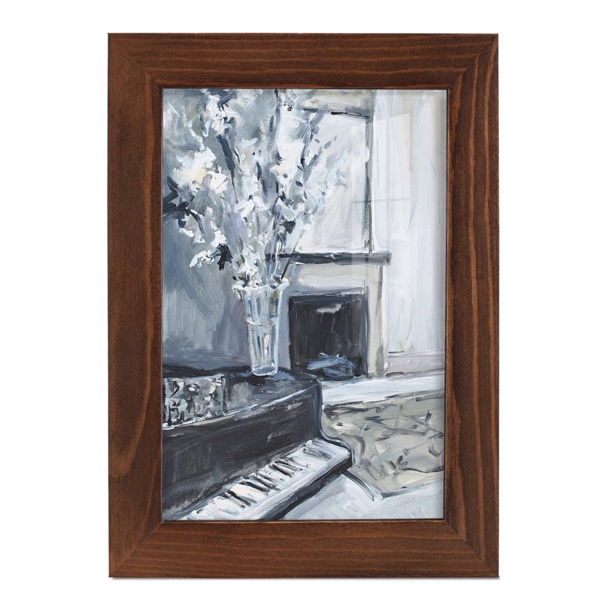 Piano Blues III - Framed Print w/glass - Chestnut
