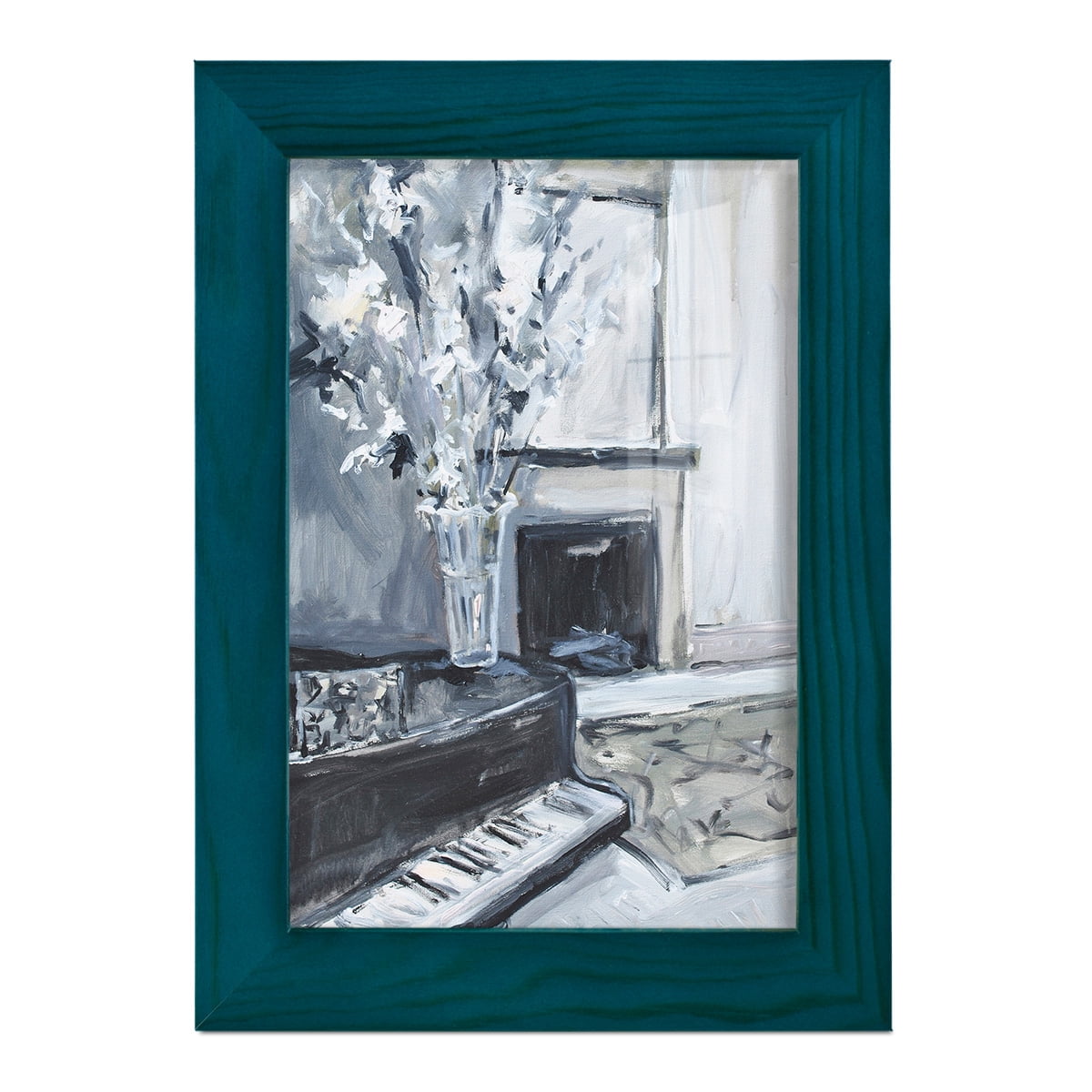 Piano Blues III - Framed Print w/glass - Ocean Blue