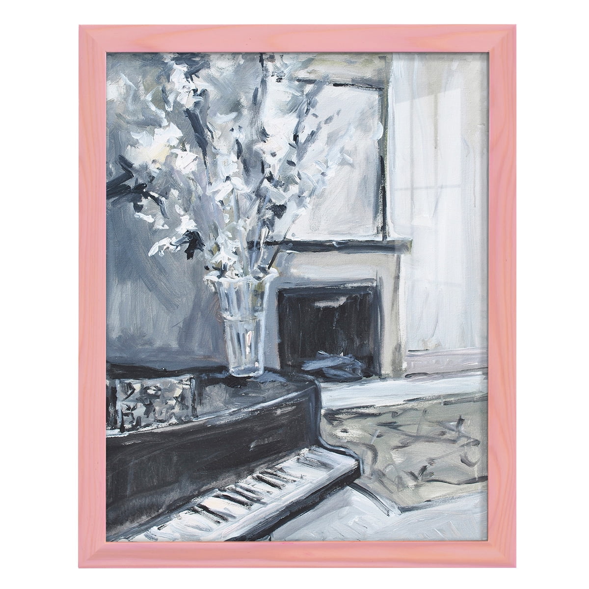 Piano Blues III - Framed Print w/glass - Sunset Pink